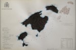 Cartografía Islas Baleares - 2015 - alga tostada sobre papel - 33 x 46,5 cm.